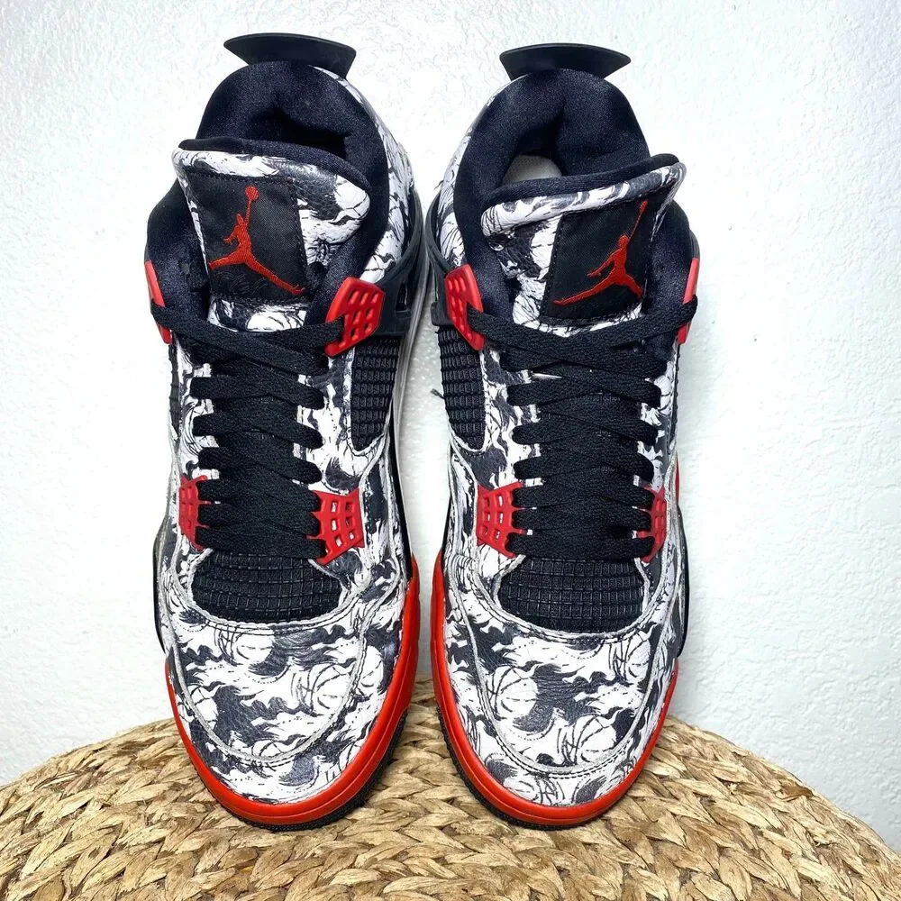 Jordan 4 tattoo red black